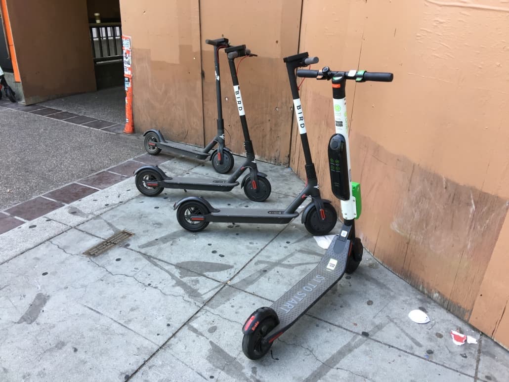 Parked scooters