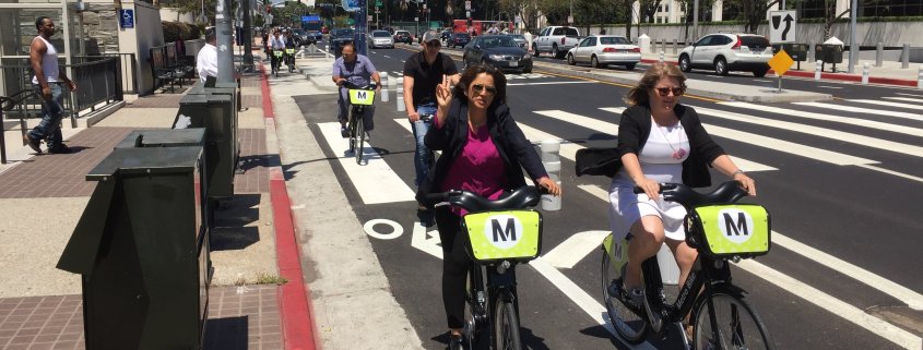 Reynolds riding a bike