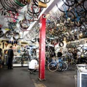 Inside Bikerowave community bicycle shop